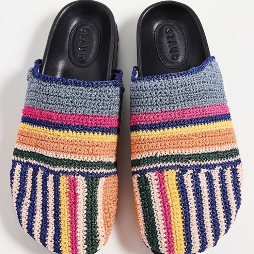 Staud Dia Slides multi bayadere strip